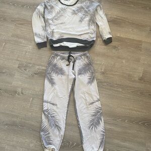 Palm Leaf Print Lounge Set